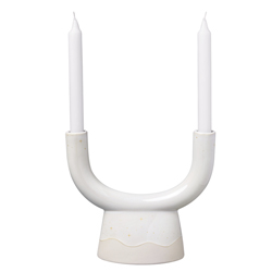 Dvouramenn&yacute; sv&iacute;cen Winter Glow, porcel&aacute;n, v&yacute;&scaron;ka 21 cm, cena 975 Kč