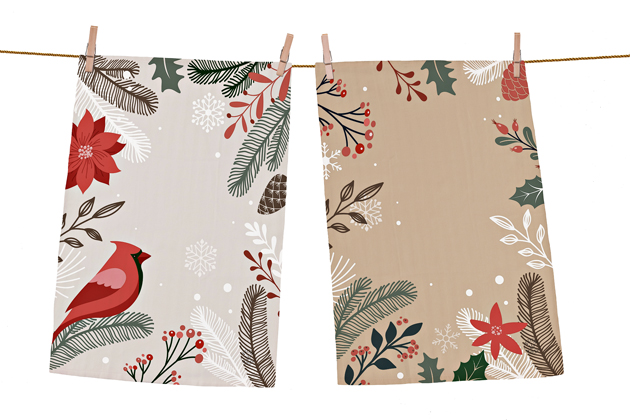 Sada dvou bavlněn&yacute;ch utěrek Frosty Branches, cena 600 Kč