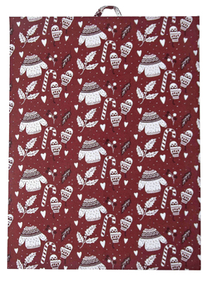 Bavlněn&aacute; utěrka Winter se zimn&iacute;mi motivy ze 100% bavlny, orientačn&iacute; cena 290 Kč