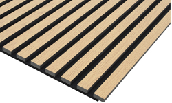 Akustick&yacute; obkladov&yacute; panel na stěny i stropy, f&oacute;liovan&aacute; MDF v dekoru dub,  240 &times; 57,2 &times; 1,9 cm, cena 1 860 Kč
