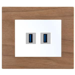 Z&aacute;suvka usb DECENTE MDF ořech b&iacute;l&aacute;