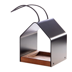 Ručně vyroben&eacute; ptač&iacute; krm&iacute;tko, kombinace dřeva a kovu s komaxitovou povrchovou &uacute;pravou, cena 1 290 Kč