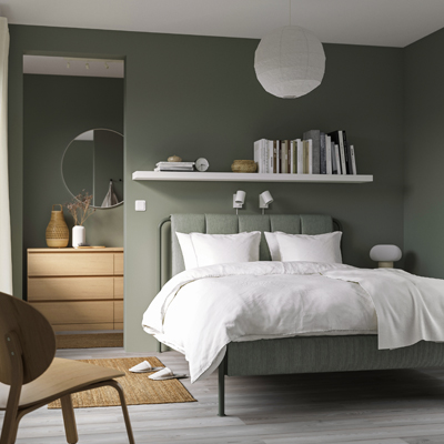 Čalouněn&yacute; r&aacute;m postele s&nbsp;matrac&iacute; T&auml;ll&aring;sen, 180 &times; 200&thinsp;cm, cena 20&nbsp;180&thinsp;Kč