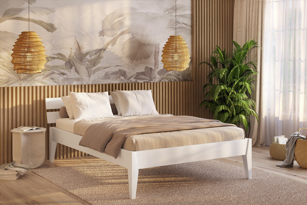 Z&nbsp;b&iacute;l&eacute;ho borovicov&eacute;ho dřeva je postel Torino, 180 &times; 200&thinsp;cm, cena 11&nbsp;599&thinsp;Kč