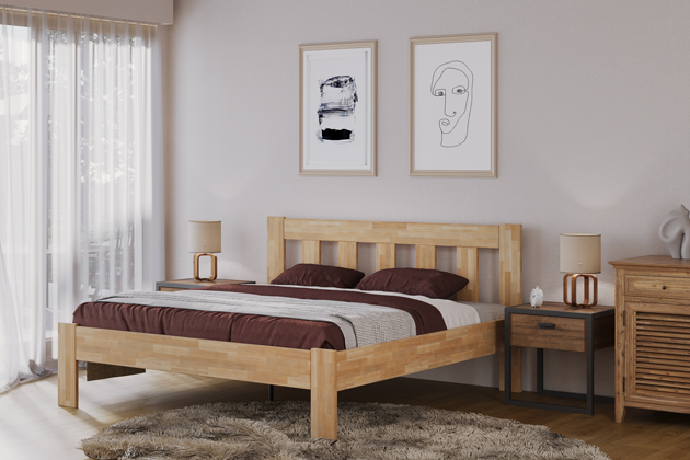 Celomasivn&iacute; bukov&aacute; postel Utena v&nbsp;proveden&iacute; BO101, 180 &times; 200&thinsp;cm, cena 11&nbsp;990&thinsp;Kč