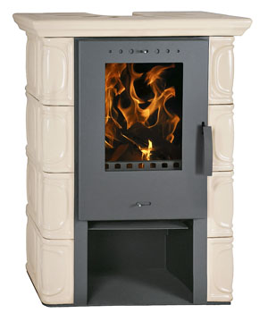 Krbov&aacute; kamna Eldur K Capuccino s&nbsp;kachlov&yacute; obkladem, vhodn&aacute; pro vyt&aacute;pěn&iacute; prostoru až do&nbsp;200 m3, cena 24&nbsp;990&thinsp;Kč