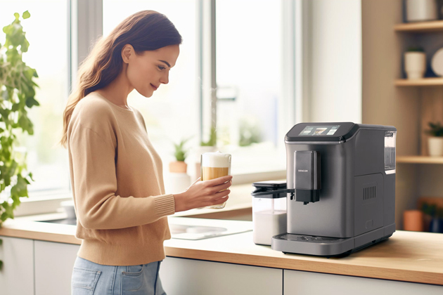 Automatick&yacute; k&aacute;vovar SES 8500BK, TFT displej, připojen&iacute; k&nbsp;aplikaci Sencor Home, cena 11&nbsp;999&thinsp;Kč