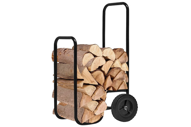 Vozík na palivové dřevo se stabilní kovovou konstrukcí, nosnost 80 kg, cena 880 Kč
