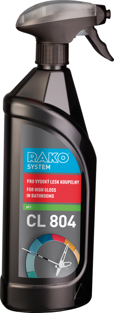 RAKO CL 804 si porad&iacute; s vodn&iacute;m kamenem, miner&aacute;ln&iacute;mi usazeninami i rz&iacute;. Nav&iacute;c dod&aacute;v&aacute; lesk  a zpomaluje opětovn&eacute; zneči&scaron;těn&iacute;.