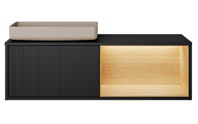 Umyvadlov&aacute; skř&iacute;ňka ARTEO 120, osvětlen&iacute;, umyvadlo Kaldewei Miena 58