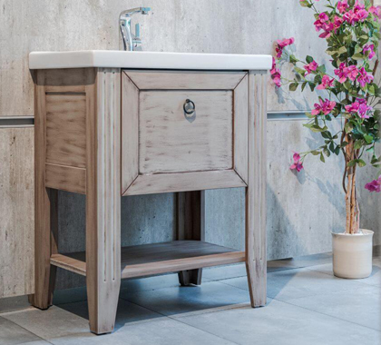 Umyvadlov&aacute; skř&iacute;ňka Antik 70 s patinou, umyvadlo Grace 70