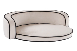 Sametový pelíšek Maine, Ø plochy k ležení 62 cm, dýhová překližka, eukalyptové dřevo, cena 4 649 Kč