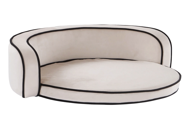 Sametový pelíšek Maine, Ø plochy k ležení 62 cm, dýhová překližka, eukalyptové dřevo, cena 4 649 Kč