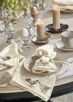 Čtyřd&iacute;ln&aacute; sada ubrousků Walorine, 100% len, 40 &times; 40 cm, cena 898 Kč