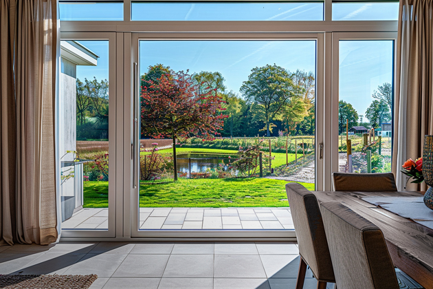 Posuvn&aacute; okna s&nbsp;izolačn&iacute;mi trojskly IZOS Energy+ v&nbsp;kombinaci se st&iacute;nic&iacute; technikou, v&nbsp;zimn&iacute;m obdob&iacute; využ&iacute;v&aacute; sol&aacute;rn&iacute; zisky ze slunce