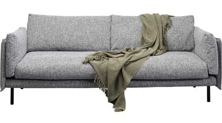 Dvojsedačka Pola s&nbsp;&scaron;ed&yacute;m l&aacute;tkov&yacute;m potahem, &scaron;&iacute;řka 230&thinsp;cm, cena 41&nbsp;590&thinsp;Kč