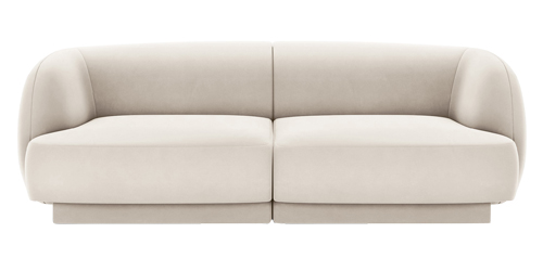 Dvoum&iacute;stn&aacute; pohovka Miley se sametov&yacute;m potahem, &scaron;&iacute;řka 190&thinsp;cm, cena 21&nbsp;499&thinsp;Kč