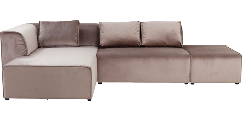 Rohov&aacute; modul&aacute;rn&iacute; sedačka Infinity Velvet Taupe s&nbsp;taburetem, cena 59&nbsp;790&thinsp;Kč