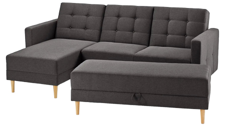 Rohov&aacute; sedačka s&nbsp;pružinov&yacute;m j&aacute;drem a&nbsp;&uacute;ložnou lavic&iacute;, cena 29&nbsp;990&thinsp;Kč