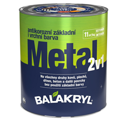 Jednosložkov&aacute; akryl&aacute;tov&aacute; barva Metal 2v1, ochrana proti koroz