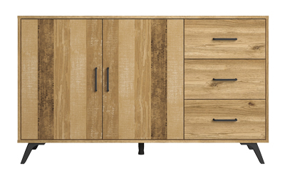 N&iacute;zk&aacute; komoda Nordic v dekoru dubu, 136 &times; 81 &times; 40 cm, cena 8 999 K