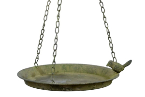 P&iacute;tko pro pt&aacute;ky, kov se zelenou patinou, &Oslash; 24 cm, cena 534 Kč,