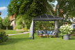 Stanová pergola Reo se stabilní hliníkovou konstrukcí, polykarbonátovou střechou a bočními stahovatelnými moskytiérami, cena 16 490 Kč,  www.bauhaus.cz