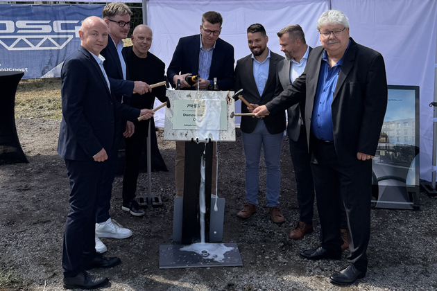 Zleva: Otakar Šimčík, místostarosta města Ostravy, Robert Sekera, majitel společnosti RS Group, František Trojak, CEO RS Group, Martin Fojtík, CEO fondu PPFL, Peter Surovič, PSG, Martin Kret, místostarosta města Ostravy, Jiří Stráník, místostarosta města Ostravy