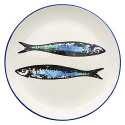 Tal&iacute;ř s dekorem sardinek, &Oslash; 22 cm, orientačn&iacute; cena 835 