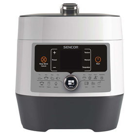Elektrick&yacute; tlakov&yacute; hrnec SPR 3600wh, 14 programů, objem 5,5 l, cena 2 699 Kč